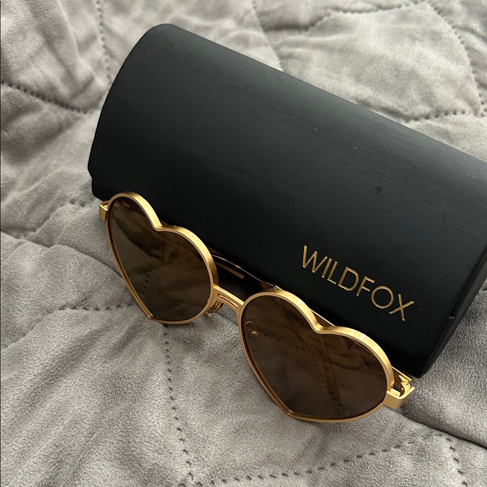 Wildfox Heart-Shaped Gold Sunglasses